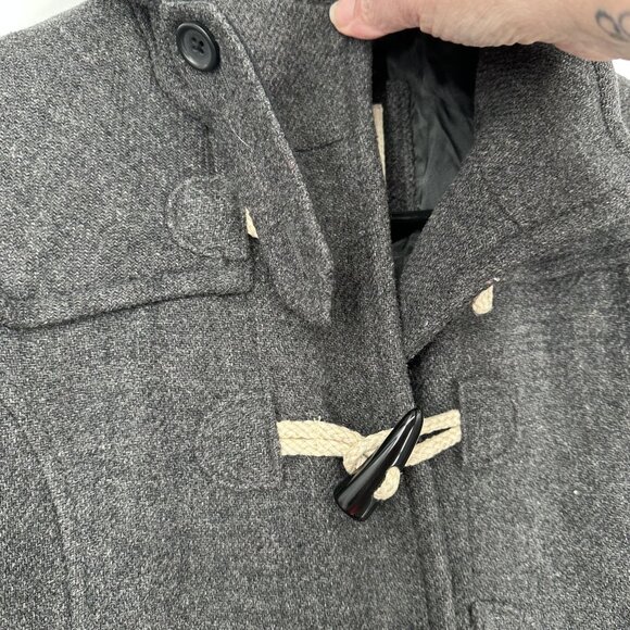 Banana Republic Women's Gray Pea Coat Toggle Buttons Size XS‎ Wool Blend - Picture 5 of 9